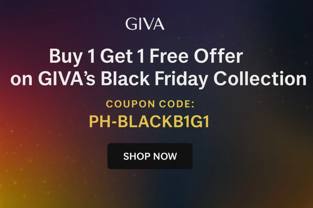Buy 1 Get 1 Free Offer on GIVA's Black Friday Collection