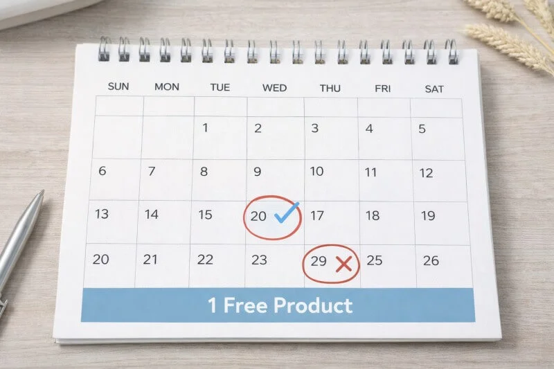 limited period skincare sale planning calendar