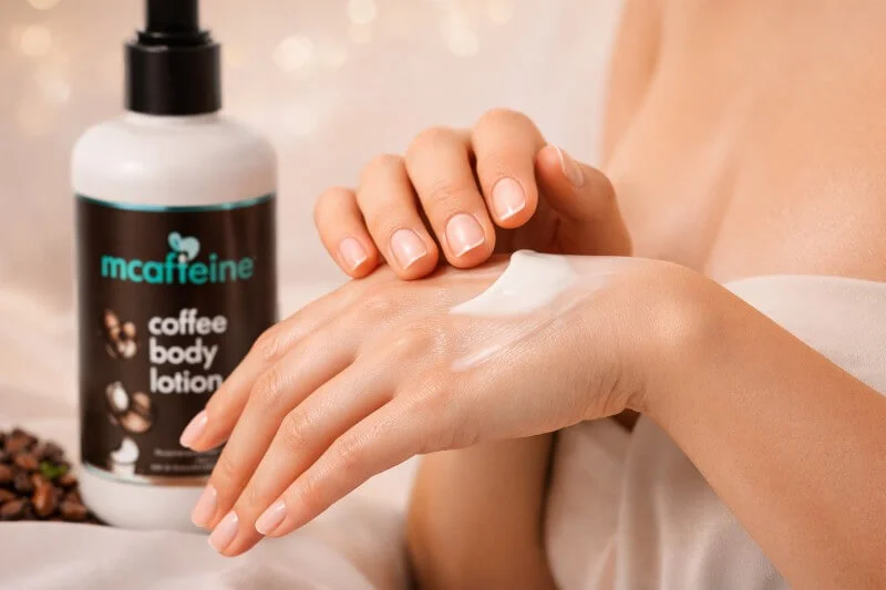 mcaffeine body lotion deep hydration effect on skin