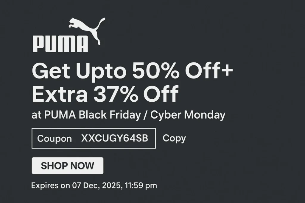 PUMA Coupon Code Offer : Grab 50% + 37% OFF in This Powerful Deal