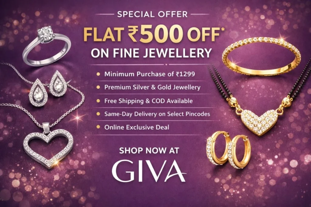 GIVA Jewellery Offer 2025 Flat Rs. 500 OFF Powerful Limited Deal
