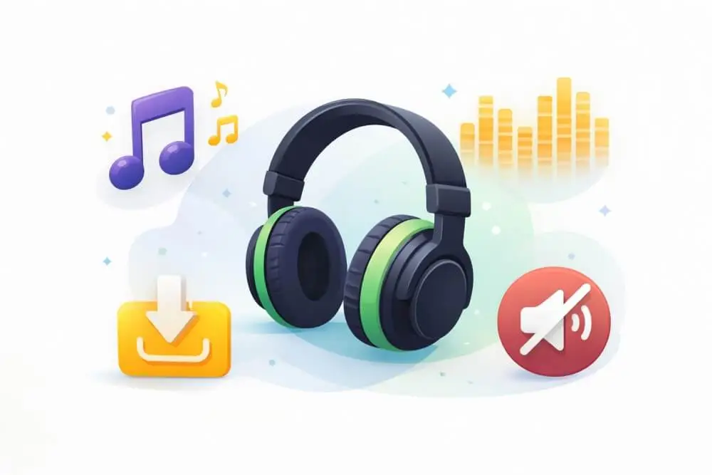 “Spotify Premium benefits illustration showing ad free music offline download and high quality audio”