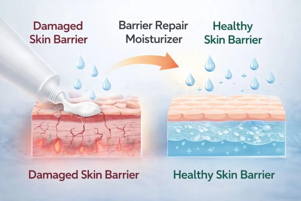 skin barrier repair moisturizer illustration