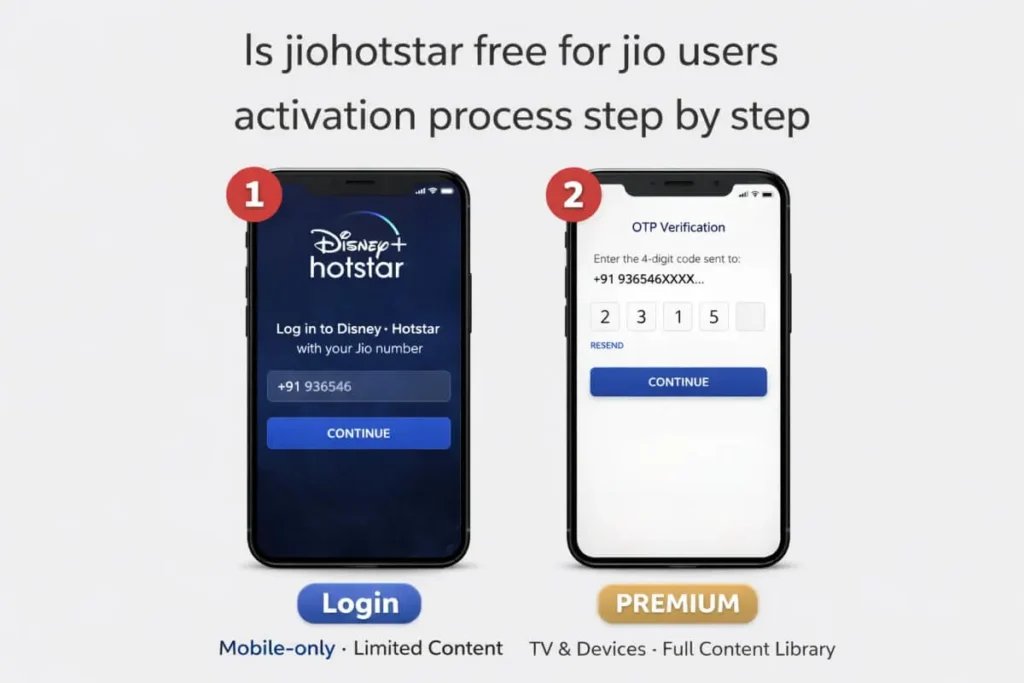 Is jiohotstar free for jio users activation process step by step