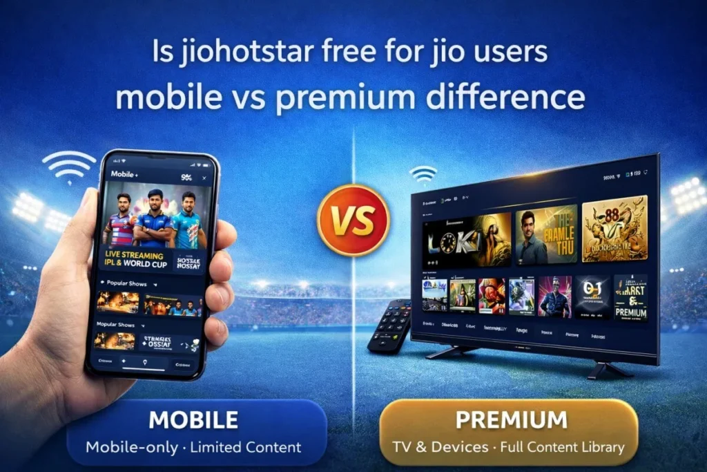 Is jiohotstar free for jio users mobile vs premium difference