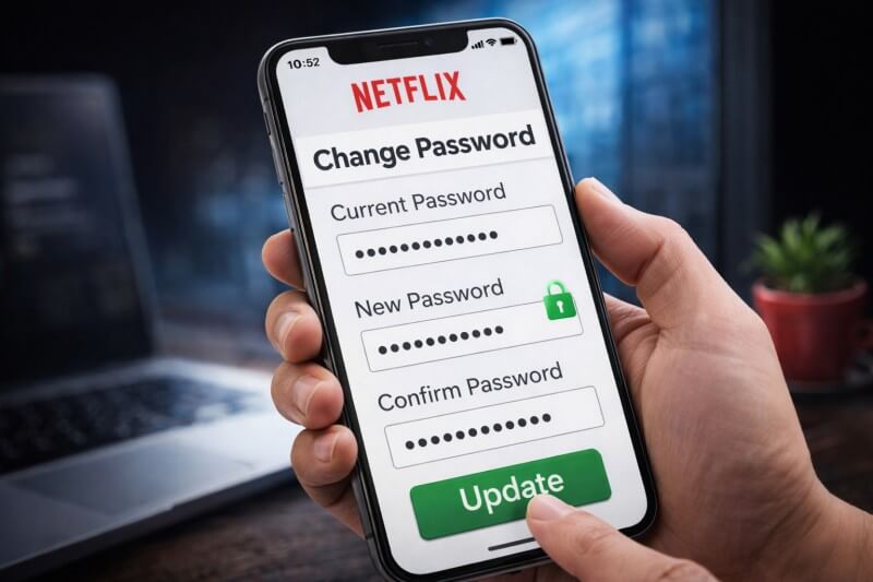 change netflix password on mobile app