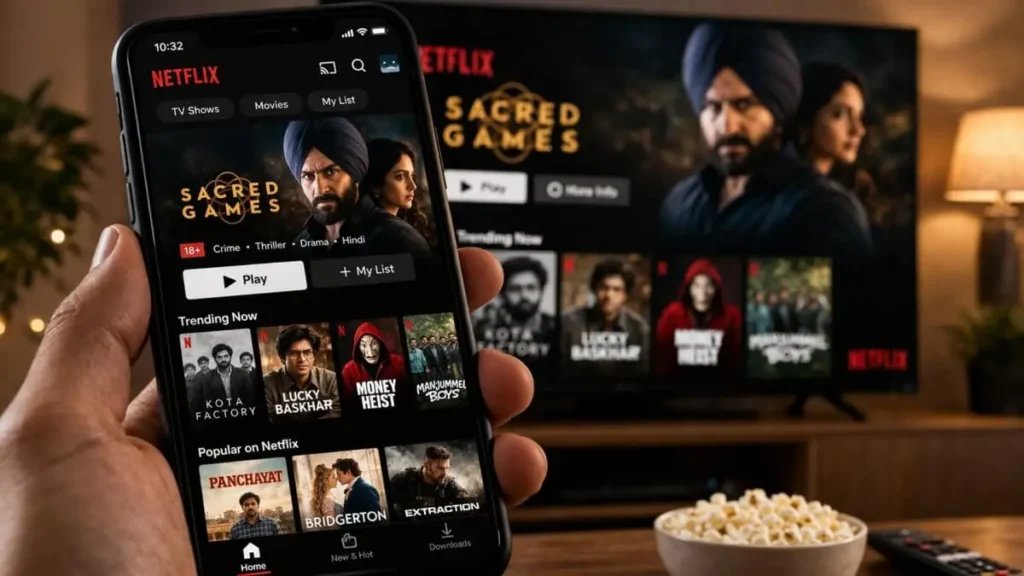 Netflix OTT platform interface India