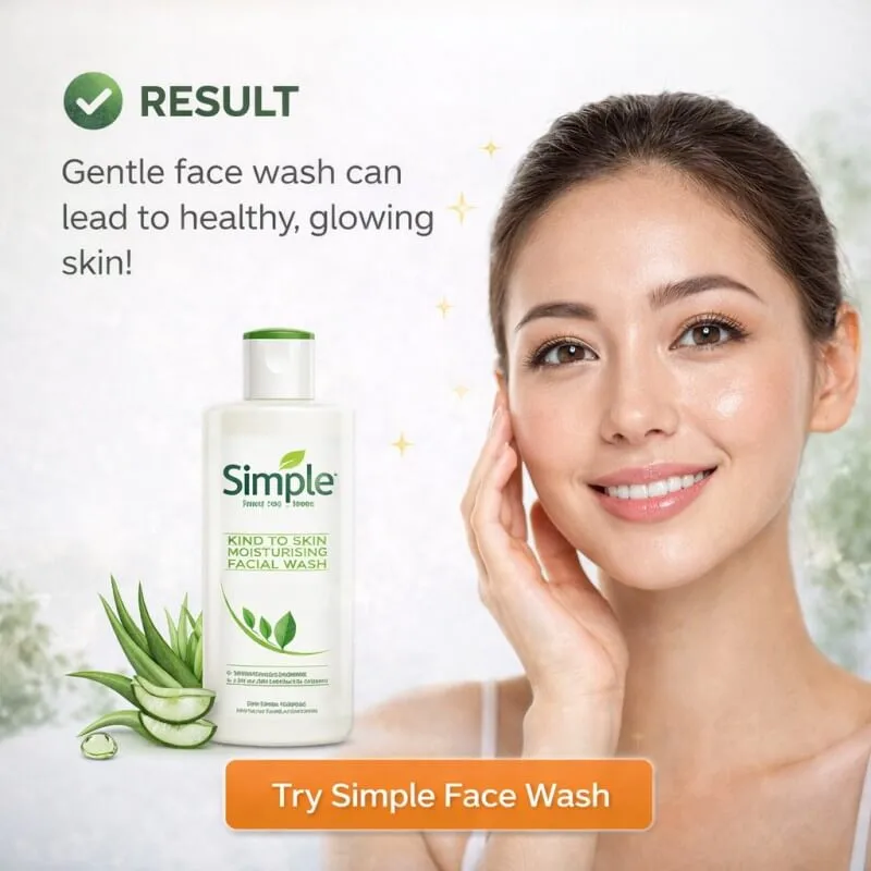 healthy glowing skin after using gentle face wash
