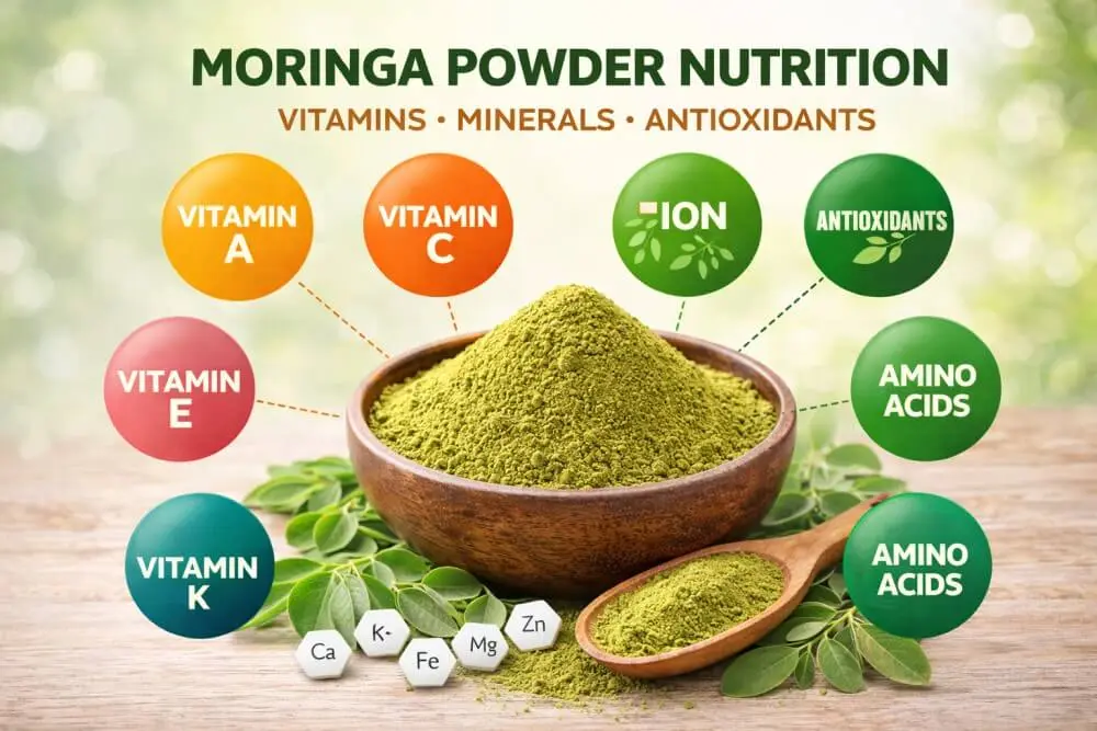 moringa powder nutrition vitamins and minerals