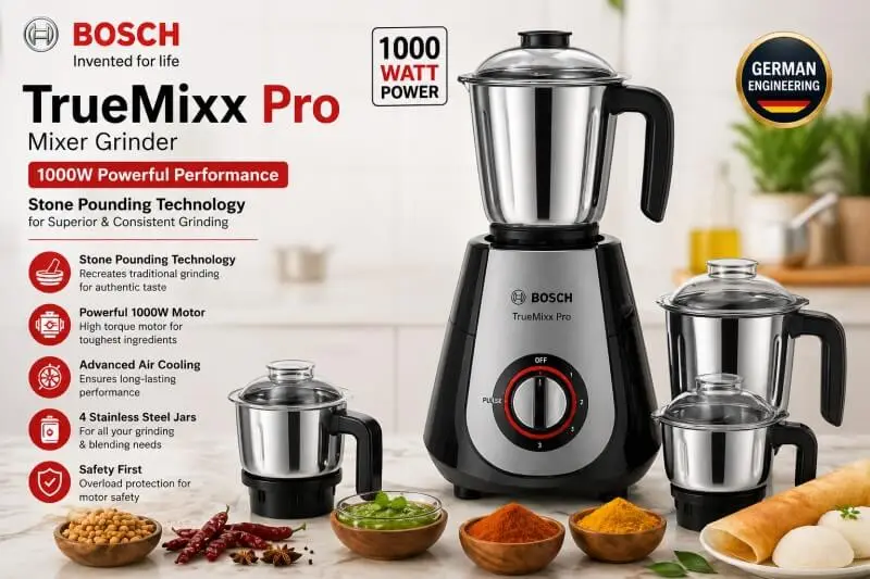 Bosch mixer grinder 1000 watt stone pounding technology