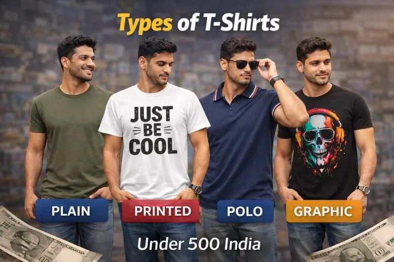 plain printed polo graphic t shirts under 500 India